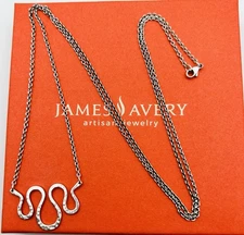 James Avery Retired 925 Sterling Silver Journey Changeable Wazy Charm Holder 28"