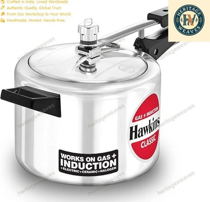 Hawkins Aluminium 4 Litre Classic Pressure Cooker, Induction Inner Lid Cooker (I