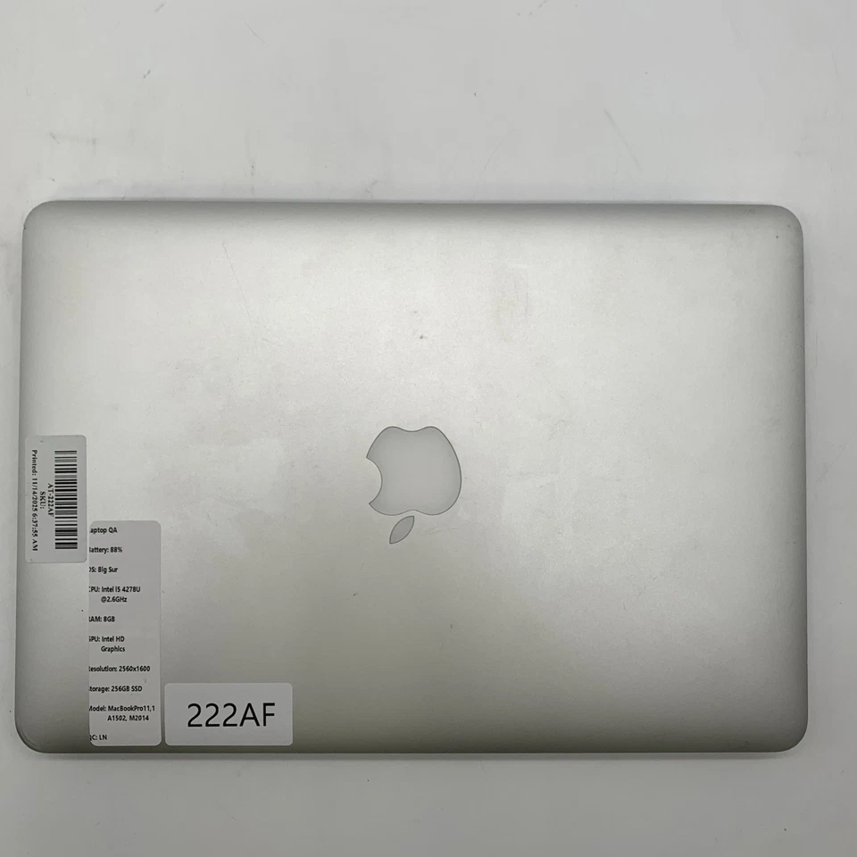 Apple Macbook Pro M2014 A1502 i5 4278U 2.6GHz 8GB Ram 256GB SSD Big Sur - Image 3 of 4