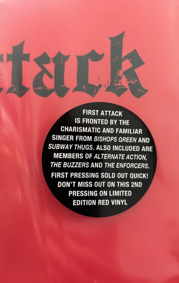 FIRST ATTACK – NO ESCAPE LP LIMITED RED VINYL ROT SECOND PRESS NEU BISHOPS GREEN - Bild 4 von 4
