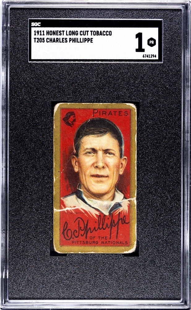 1911 T205 Gold Border Charles Phillippe Honest Long Cut Tobacco SGC 1