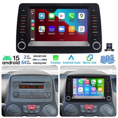 7'' Touchscreen Autoradio Android 15 Carplay 64G Navi Kamera Für Fiat Panda 03-12
