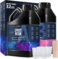 KISREL Epoxy Resin 32OZ - Crystal Clear Epoxy Resin Kit - No Yellowing No Bubble