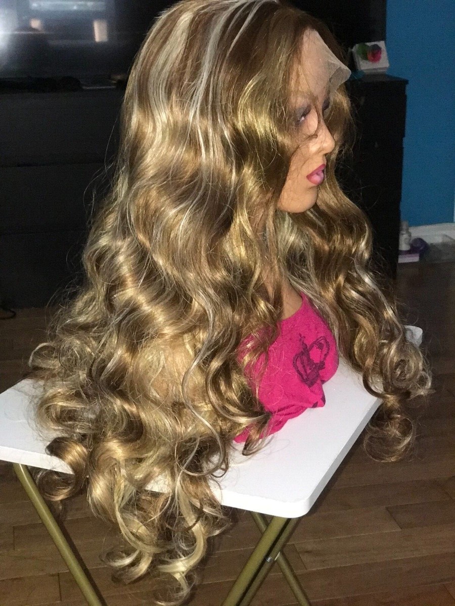 Beautiful Lace Front Wig, Light Brown/Blonde Mix, long 26  display picture 3