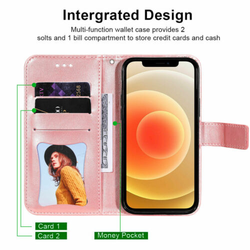 Luxury Flip Embossed Flower Wallet Cover Case For 11 12 13 14 15 Pro Max XR 7 8 - Picture 33 of 66