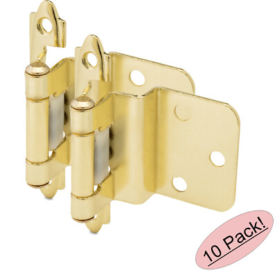 *10 Pack* Cosmas 15628-BB Brushed Brass Hinge 3/8'' Inset (Pair)