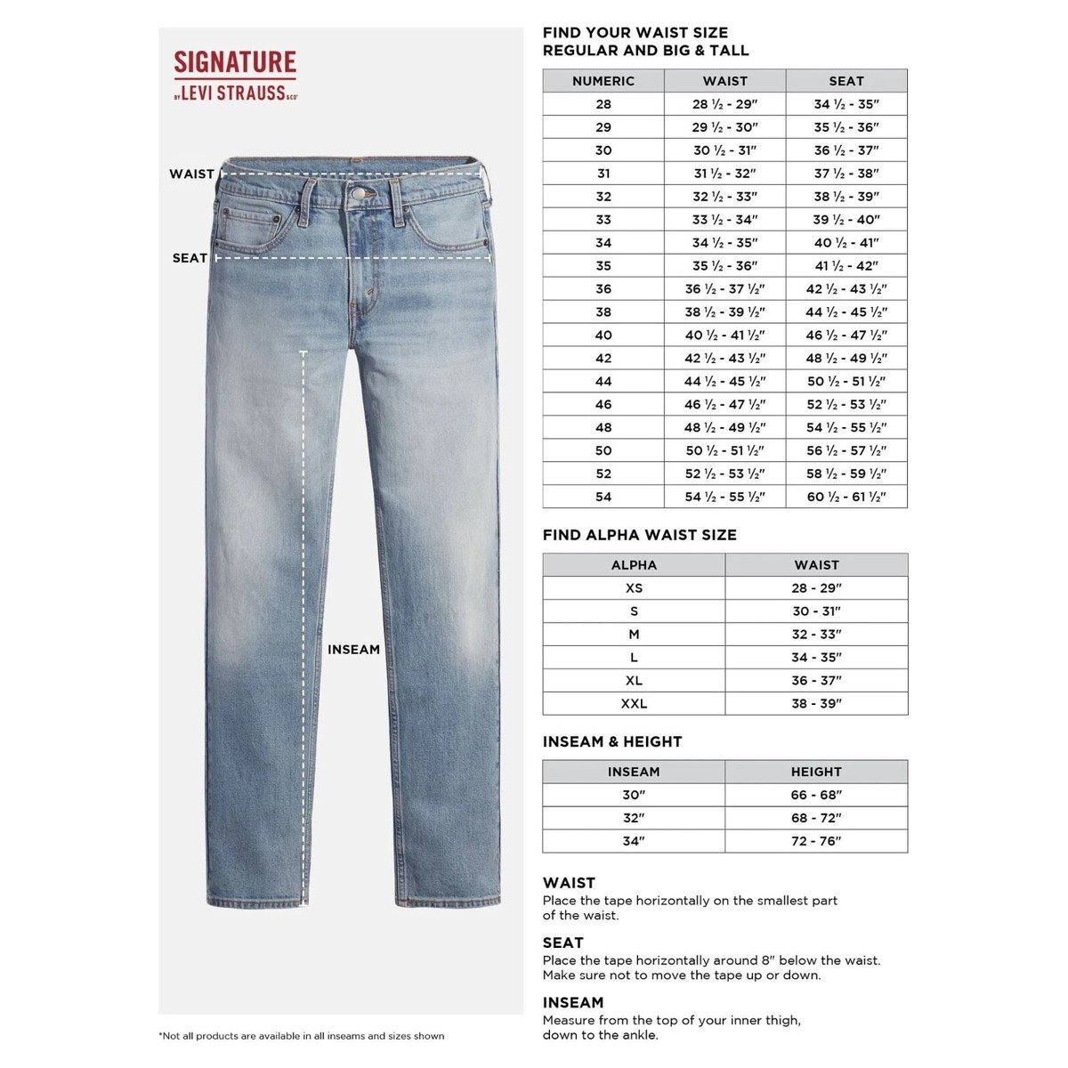 Signature by Levi Strauss Jeans 32x32 Co Men Loose Fit Blue