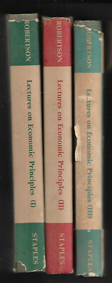 3 Buchset Vorlesungen über wirtschaftliche Prinzipien von Sir Dennis Robertson 1957-59 zuerst