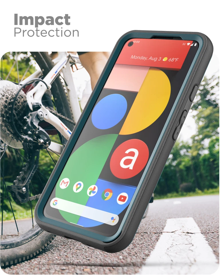 Google Pixel 5a 5G Belt Clip Case w Screen Protector Full Body Cover w Holster - Image 3 of 4
