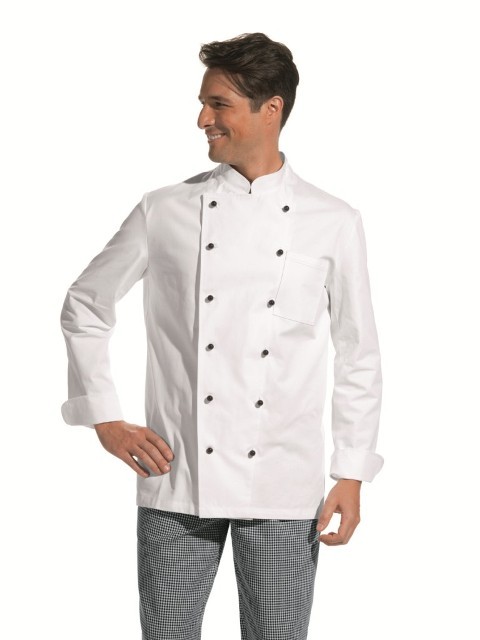 12/2840 Kochjacke Küchenkleidung preiswert gut 100 % Baumwolle, ca. 210 g/m²