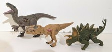 Lot of 3 Jurassic World Dinosaurs 2015 Figures Raptor , T Rex  Triceratops