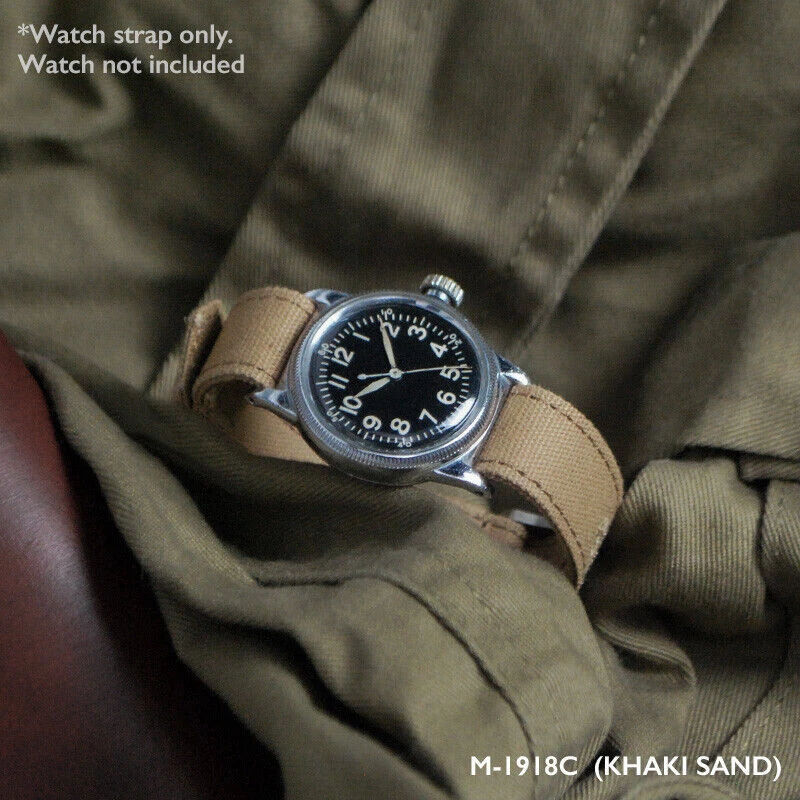 16mm Vintage Military Khaki Sand Canvas Watch Strap WWII A-11 A11 Hack - Image 4 of 4