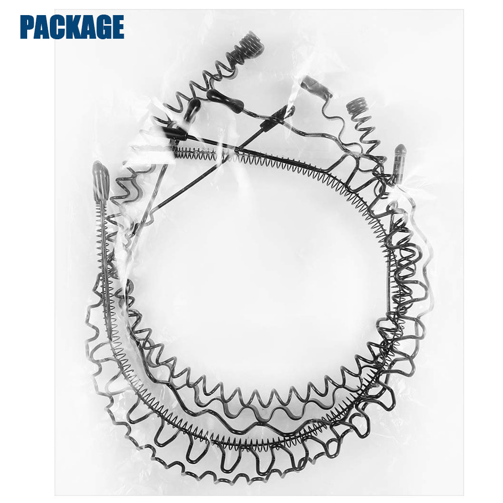 6PCS Metal Headband Sports Hair Band Hoop Comb Hairband Wave Headwear Men Women