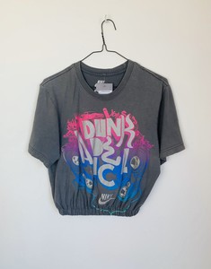 vintage reworked nike elasticated crop top