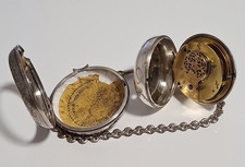 Antique Verge Fusee Pocket Watch London Silver Pair Case 18th Century Spz5