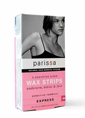 Parissa Wax Strips Pre Lined In Assorted Sizes For Face Underarms, Bikini