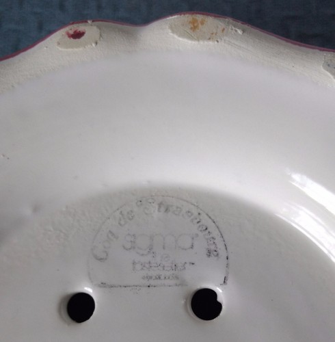Sigma ~ “Coq de Strasbourg” ~ 9½" FOOTED COLANDER / FRUIT BOWL ~ White Porcelain - Picture 6 of 6