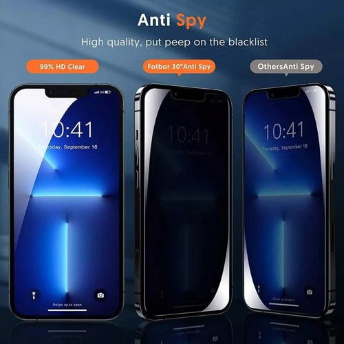2 Pack Privacy Tempered Glass Screen Protector For iPhone 16 15 14 13 12 11 Max - Picture 5 of 15