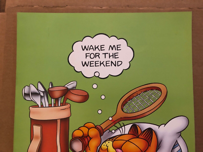 Vintage GARFIELD Wall Poster WAKE ME FOR THE WEEKEND Golf Vintage GARFIELD Wall Poster WAKE ME FOR THE WEEKEND Golf