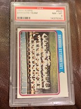 1974 Topps #643 Dodgers Team PSA 8 NM/MT Mint Garvey, Cey, Lopes, Russell, Smith