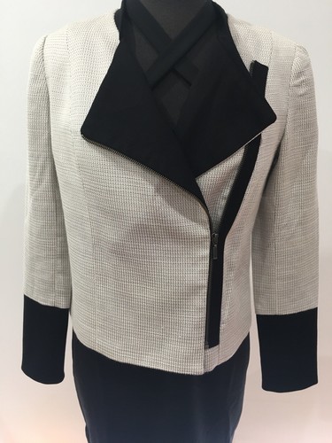 Seduce Vintage Fashion Retro Boho Party Style Zip Black & White Jacket Size 10 - Bild 9 von 12