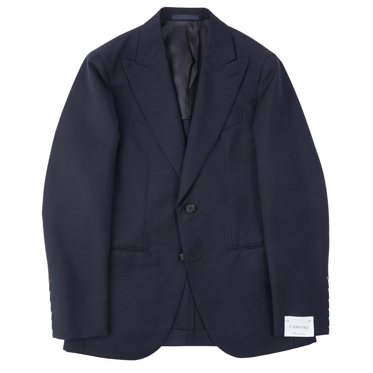 Caruso Slim-Fit Navy Wool and Mohair 3-Piece Peak Lapel Suit 36R