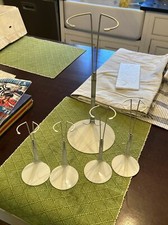 Kaiser Lot of 5 White Adjustable Doll Stands. One 14 Inch Stand.