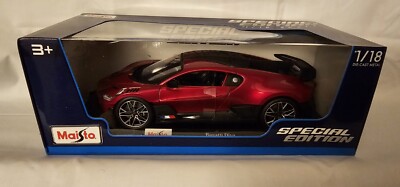 1:18 Scale Bugatti Divo Diecast Car | Dark Red & Black Maisto Special Edition