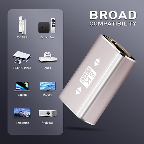 HDMI Coupler 8K,@60Hz HDMI 2.1 Female to Female Connector HDMI Extension Adapter - Picture 2 of 10