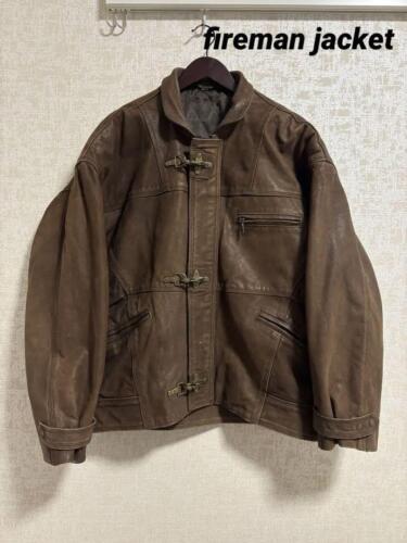 80s short real leather fireman jacket 80s short real leather fireman jacket