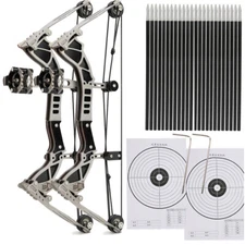 9.5" Mini Compound Bow Kit Arrows Target Shooting Archery Toy Gift Pocket Bow