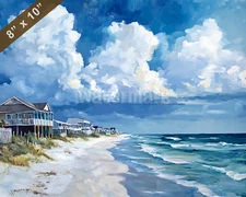 Alabama with Gulf Shores oil painting 8x10 Print