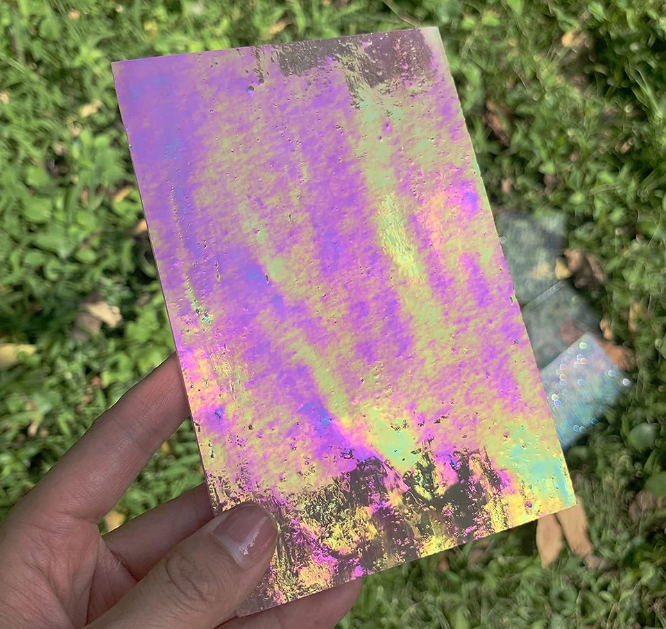 12 Sheets Iridescent Stained Glass Sheets for Mosaic Craft Cathedral