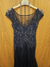 Jenny Packham Stunning Navy, Sequined, Net Evening Gown