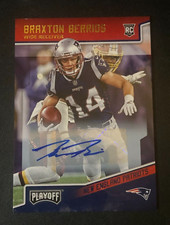 2018 Panini Playoff BRAXTON BERRIOS #287 Rookie Auto RC Patriots 🏈 MIAMI 🐬