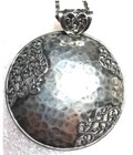 NWOT Or Paz Sterling Silver 925 Large Round  Pendant 36" Chain Made Israel PZ/a — photo 1