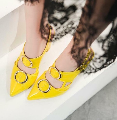 Décolleté donna festa tacchi a blocco punta fibbia cinturino alla caviglia scarpe slingback - Foto 6 di 19