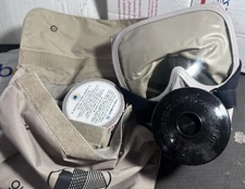 RARE KOREAN GAS MASK W/ NBC HOOD & CARRY BAG KOREAN CIVIL DEFENSE VINTAGE -.