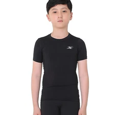 Kids Compression Shirt Underwear Boys Youth Under Base Layer Short Sleeve Top SK