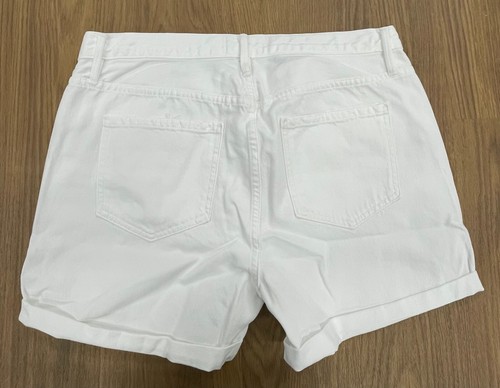 NWT Frame Denim $ 210 Le Beau Short Cuff In Blanc Elsey Size: 25 - Picture 3 of 4