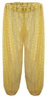 Haremshose arabische Prinzessin Bauchtänzerin goldene Pailletten für Erwachsene [UK-Größe 8 12]