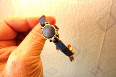 Franck Herval Armband offener Schaft blau mit Pampeln