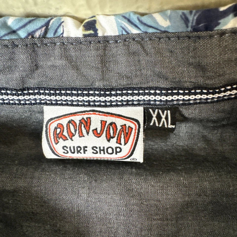 Ron Jon Surf Shop Button Up Shirt 2XL Pink Flamingo tree All Over Print - Image 3 of 4