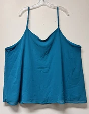 Rue 21 Women’s Plus Size Cami Top Size 4X Green Adjustable Straps Lined Flowy