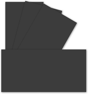 50 Einzel-Karten DIN Lang - 9,9 x 21 cm - 240 g/m² - Schwarz - Bastelpapier - 