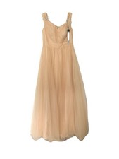 NEW Ieena By Mac Duggal Size 16 Sweetheart Chiffon Ball Gown Champage Formal