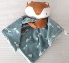 Gerber Modern Moments Blue Fox Security Blanket Baby Lovey Plush Blue Brown