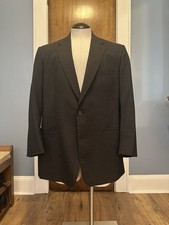 Brooks Brothers, Blazer, 45L , Charcoal Chalk Stripe, 100 Wool, Made in USA
