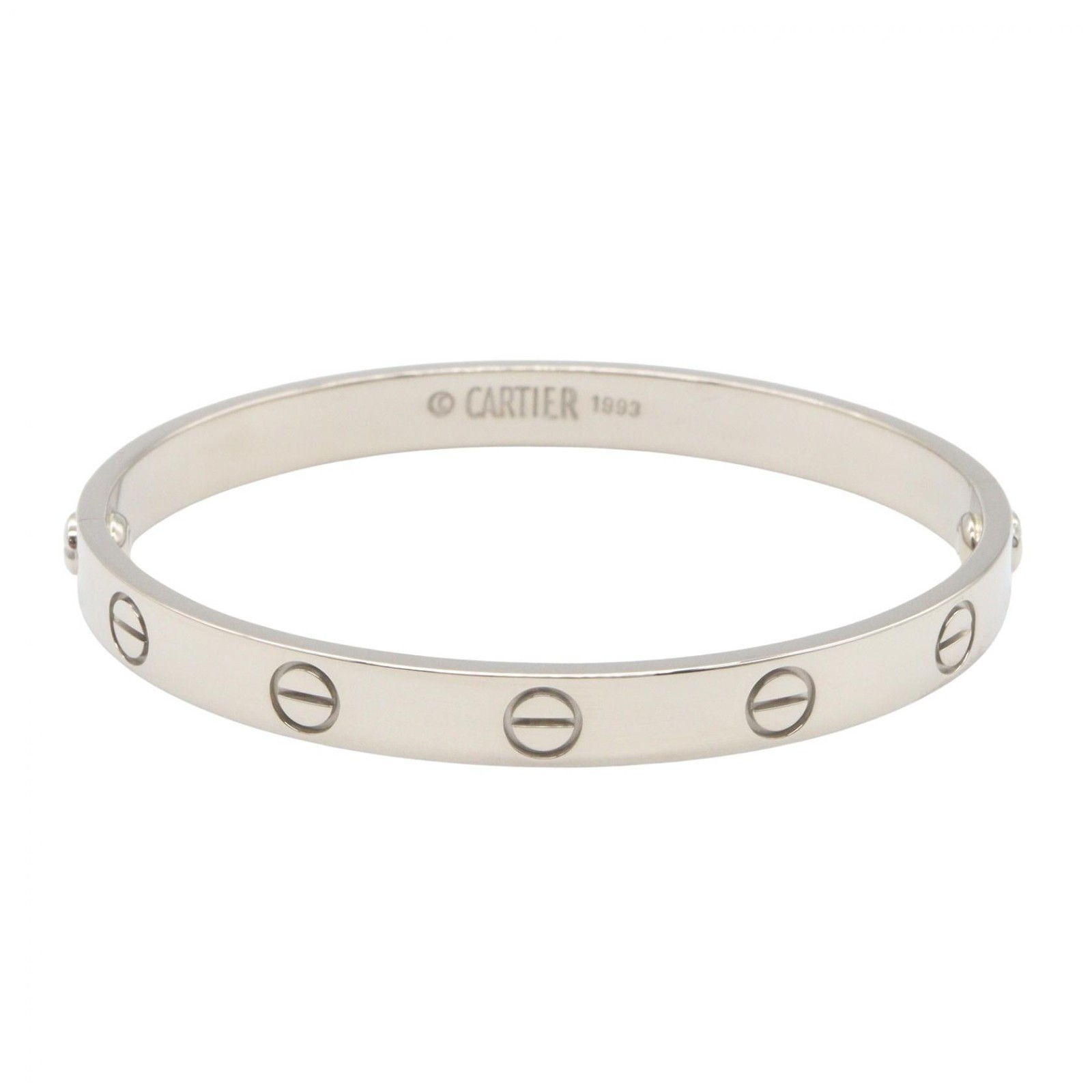 CARTIER Love Bracelet Bangle B6067600 18KWG White Gold Used Women