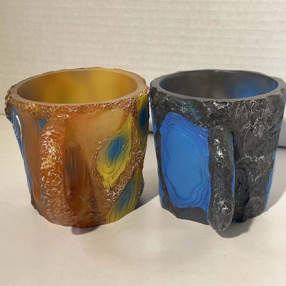 Lot Of 2 Resin Mineral Crystal Coffee Mugs With Handle Faux Mineral Crystal - Image 4 of 4